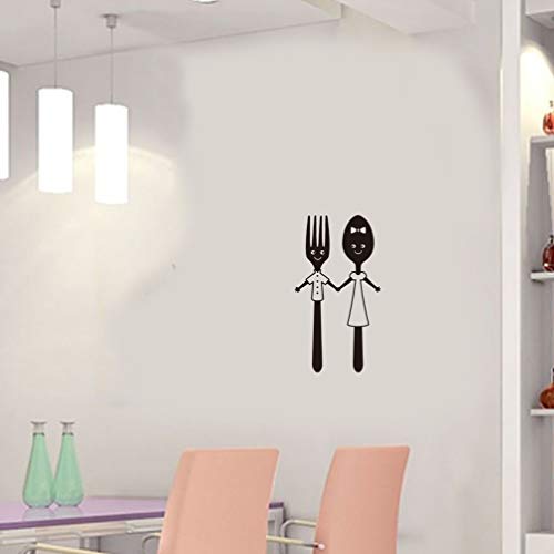 Garneck Dining Room Wall Decor Spoons Wall Murals 3Pcs Kitchen Wall Decals Fork Spoon Vinyl Removable Wall Stickers For Kitchen Dining Room Spork #TOP3