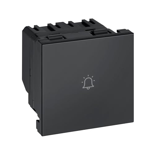 Image of Legrand Lyncus 6A 2M Touch Bell Push Switch | PMMA Mechanism, Electronic Enclosure, Polycarbonate | Suited for Office, Hotel, Residence (Pack of 1, Black)