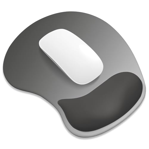 Tapis de souris ergonomique repose-poignet gel base antidérapante gris