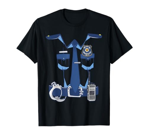 Polizist Uniform Kinder Karneval Handschellen Polizei T-Shirt