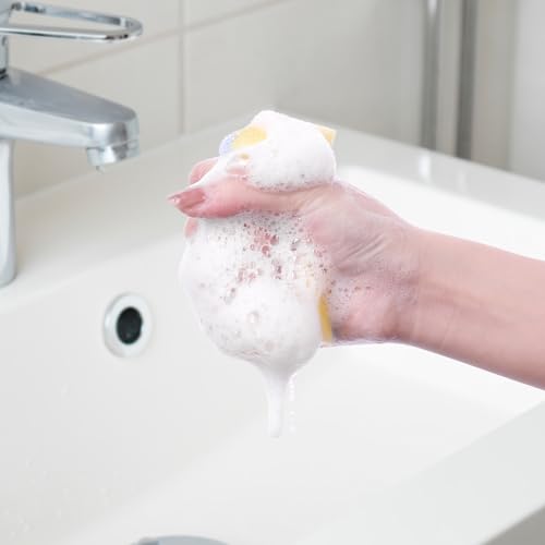 Image of 8 Pack Scratch Scrub Sponges, Kitchen Sponges Clean Tough Messes for Washing Dishes and Cleaning The Kitchen and Bath 3.9 inchx2.4 inchx1 inch Black