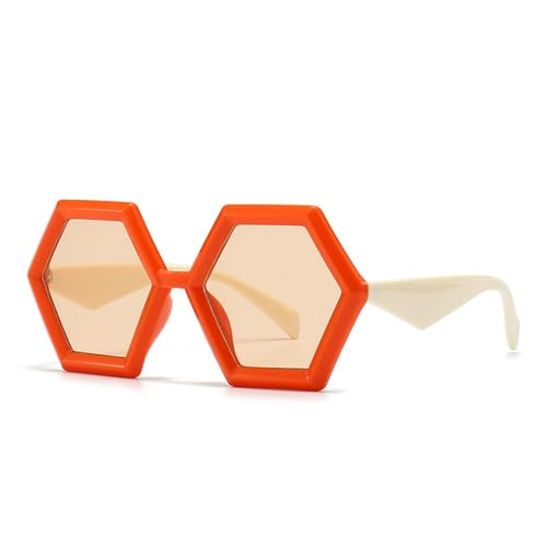 Lunettes de soleil polygone double couleur à protection UV400 globale