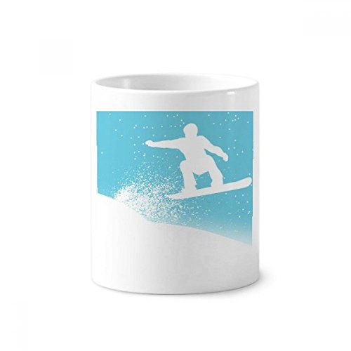 Mug ski aquarelle céramique blanche, finition haut de gamme 350ml