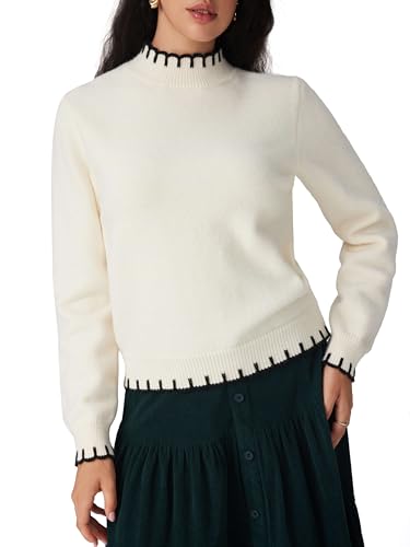 CIDER Women's Elegant Turtle Neck Sweater Winter Casual Knit Pullover Tops4