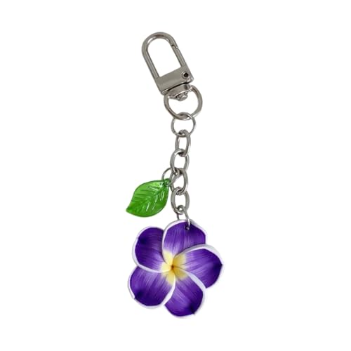 Adorable Frangipani Keychain User Friendly Material Cute Cartoon Bag Decoration