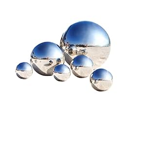 nuumee 6 stks RVS Gazing Bal, Holle Bal Reflecterende Tuin Gazing Ballen Drijvende Vijver Ballen Decoratieve Ballen voor Tuin Kerst (6 stks Mix (15cm x1, 10cm x1, 8cm x2, 5cm x2))