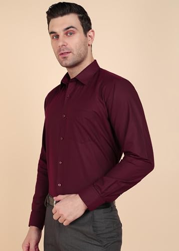 Image of 7-DAYS Men's Premium Formal Shirt - Cotton Blend, Regular Fit, Full Sleeve, with Pocket, Durable & Easy Care - Perfect for Office Wear