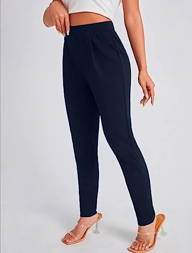 Image of Dream Beauty Fashion Women's High Waist Regular Fit Trouser, Elastic Staright Pants, for Casual Office Work wear (Virat)