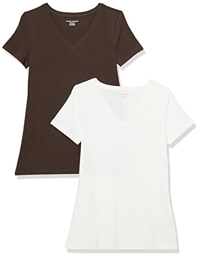 Image of Amazon Essentials Women's Regular-Fit Short-Sleeve V-Neck T-Shirt, Multipacks