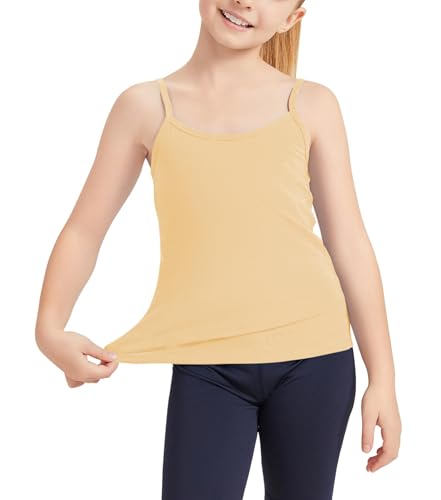 Image of Dreammonkey Girl's Full Sleeveless Camisole Tank Tops Kids Comfort Breathable Dance Tank Tops(Ages 2T-14Years)