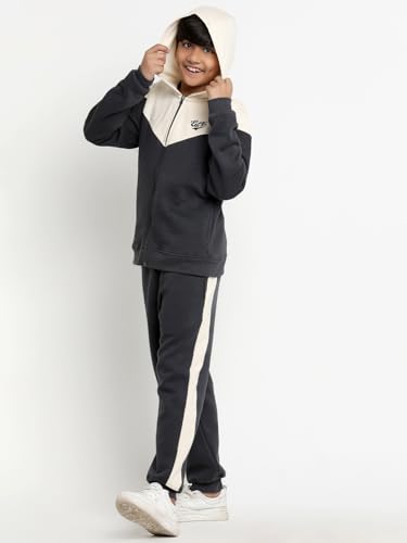 Image of Li'l Tomatoes Boys Fleece Winter Tracksuit Set | Full Sleeve Sweatshirt & Track Pant | Soft & Warm | 7-16 Years