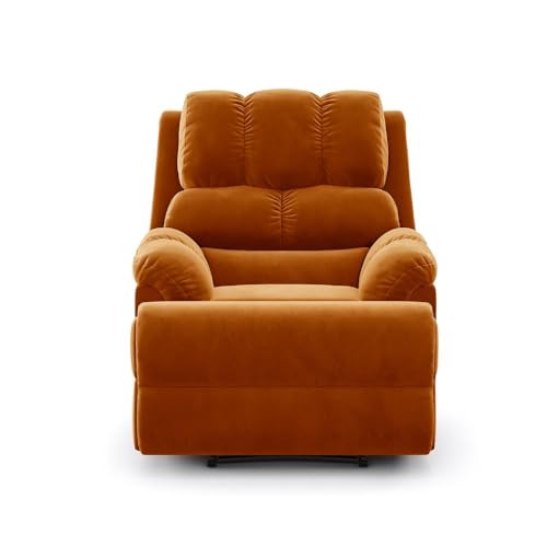 Image of Wakefit Recliner | 3 Year Warranty | Recliner Sofa 1 Seater, XpertGRID Technology, Designed for Supreme Comfort & Relaxation, Easy DIY Assembly, 145 kg Weight Capacity, Virelia (Amber)