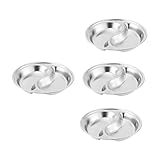 Healifty Edelstahl Dipschalen Rund 4 Stück mit Unterteilung 10cm Lebensmittelecht Platzsparend Soßenteller für Küche Restaurant und Servieren