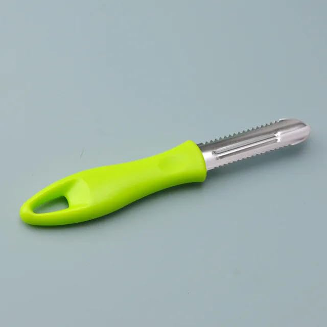 Gemüseschäler Gurkenschneider aus Edelstahl, rutschfest, Obst-, Gemüse- und Kartoffelschäler, Messer, Schneidemesser, Schälmesser, Küchenhelfer – Blau(Green)
