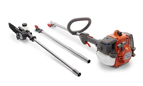 Husqvarna 128PS Gas Powered Pole Saw, 28-cc 2-Cycle Engine, 8-Inch Bar with 2.5-Feet Extension for up to 12-Feet Reach, Attachment Capable