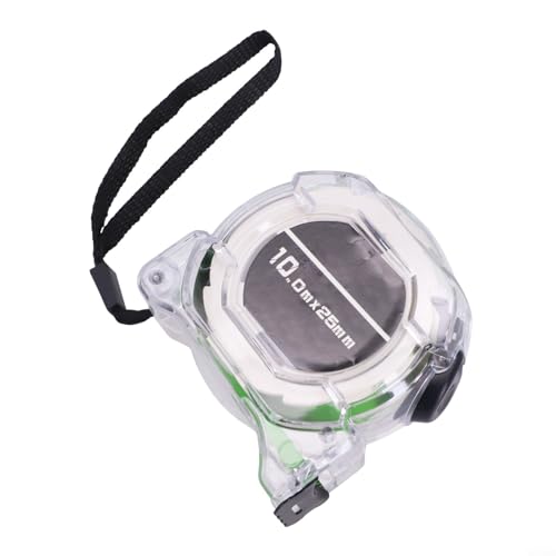 Cinta métrica fluorescente luminosa con hoja de acero inoxidable, resistente al agua y diseño, escala de doble cara y sistema de autobloqueo para una precisión de medición constante (10 m x 25 mm)