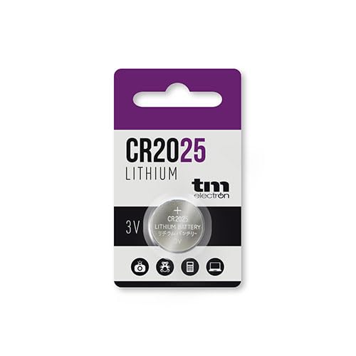 TM Electron cr2025tme Pile superalcalina CR2025 3 V pour Idéal pour calculatrices, Montres, alarmes, télécommandes de Voiture, etc DL2025/cr2025 N/ecr2025/br2025/br2025 – 1 W/KCR2025/lm2025