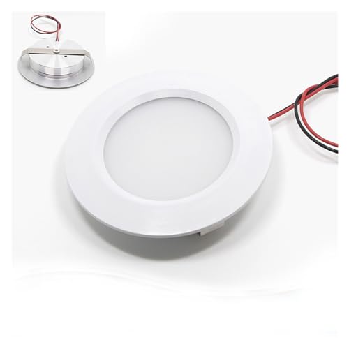 ADZJOY Mini Foco LED de Techo de 3-5 W, 12 V/24 V, Orificio de 2,2 Pulgadas, luz empotrada for gabinete, Foco pequeño, Luces Delanteras for Espejos(6000K Cool White,White 12V)