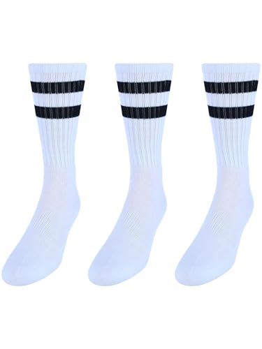 CTM Men's Crew Striped Socks (3 Pairs)4