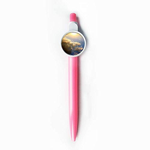 Stylo à bille rétractable pour le bureau avec motif de ciel Orange Sunshine