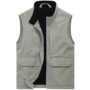 VtuAOL Men’s Lightweight Softshell Vest Outdoor Quilted Vest Sleeveless Jacket for Travel Hiking Golf