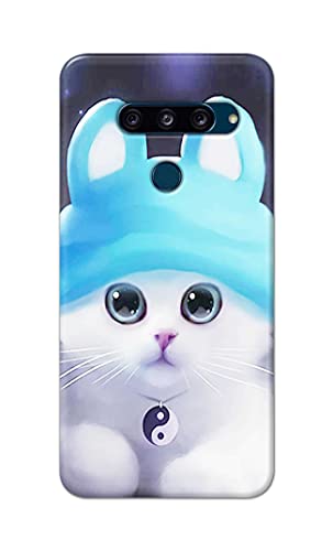 Image of Chinese Cutie Kitten Cat Big Eyes Lovely Girl Ears Hard Back Case Cover for LG V40 ThinQ, V405QA7, V405UA, V405TAB, V405UA0 Back Cover -(J5) VNS2221