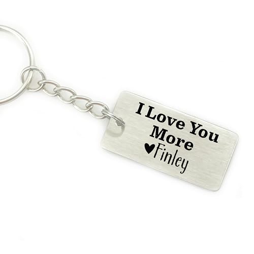 Sm Design I Love You More Gift Keychain Personalized Keychain For Boyfriend Keychain Personalized Key Chain Husband Gift Men'S Keychain Birthday Gift Love-You-More-Keychain cover