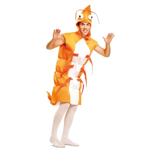 My Other Me   Disfraz Gamba Hombre, talla M L. Incluye vestido sin mangas naranja y blanco con capucha, ojos grandes, antenas largas, patas sobresalientes y aguijón.