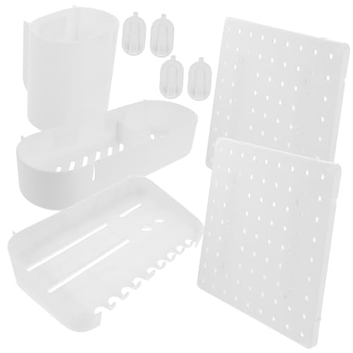 OUNONA Pegboard Wall Organizer Storage 12 Pieces Set Heavy Duty for Kitchen Garage Office