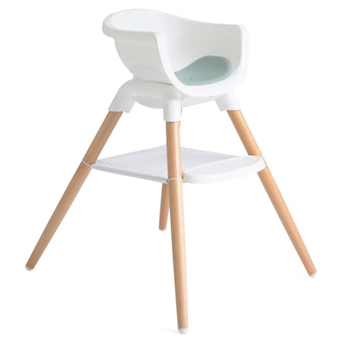 Image of Joie Chai Multi-Mode Highchair - European Beech Wood, Convertible, 9+ Modes, Birth up to 60 lb. (Mist)