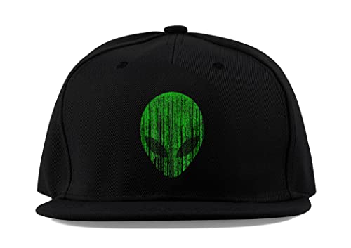 Casquette de baseball extraterrestre en coton noir à visière plate pour style urbain unisexe