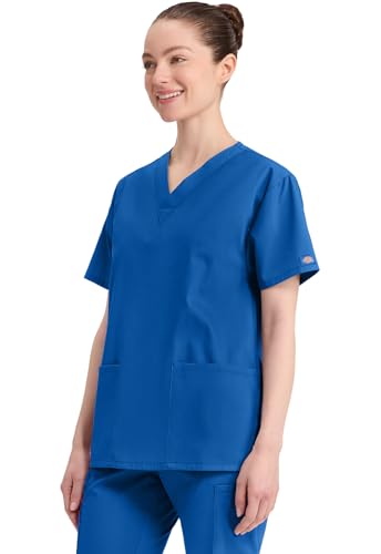 Image of Dickies EDS Signature Scrubs Tops for Women V-Neck Modern Classic Fit