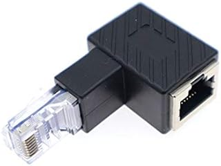 Ethernet Adapter, Cat5e/Cat6/Cat7 Ethernet Adapter, 90 degree up, down, left, right,RJ45/ 8P8C Ethernet Female to RJ45/ 8P8C Male Adapter (Left Angled)