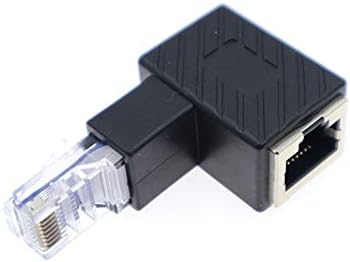 Ethernet Adapter Male to Female RJ45 Adapter for Cat5e, Cat6, Cat7, 90 Degree 8P8C Internet Adapter (UP Angled)