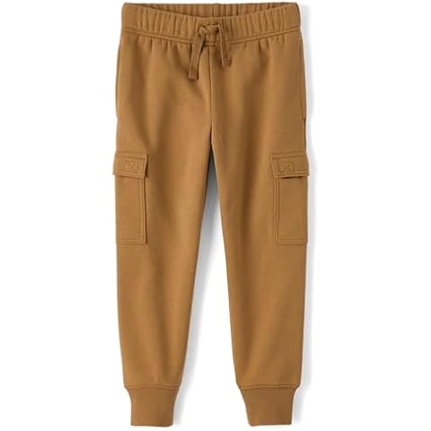 The Children's Place Boys' Active Fleece Jogger Pants, Pearwood Cargo Cover