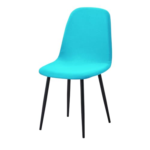 Image of HOKIPO 'SereneSolids' 140 GSM Shell Chair Cover, Mid Century Modern Dining Chair Cover, Pack of 1, Sky Blue (AR-6248-SBL)
