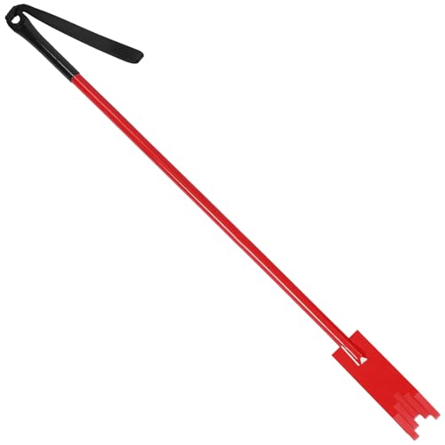 WILLBOND 51.2 Inch Multi-Faceted Ice Chisel with PVC Handle Head Design Ice Picks for Breaking Fishing (Red)