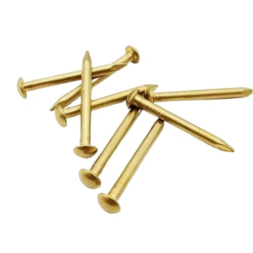 10/20/50/100pcs 1.2mm diámetro, 0.5mm 3mm clavos de cabeza redonda mini de cobre puro para bisagras de muebles, tambor, joyería, caja de pecho (Color: 50pcs 2x15mm)(100pcs 1.2x8mm) miniatura 3