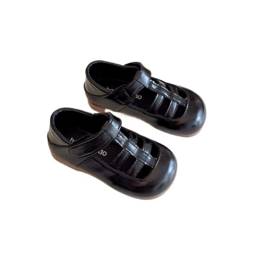 Girls' 2025 Spring Casual Shoes with Breathable Lace-Up Design, Soft Sole Toddler Mary Jane Shoes for Walking & Play, Adjustable Straps (Black/Silver/Beige)