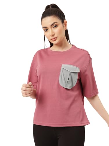 Image of Clovia Women's Comfort-Fit Active T-Shirt - Moisture-Wicking & Stretchable for Workouts