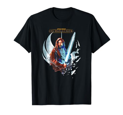 T-shirt Star Wars Obi-Wan Kenobi au motif graphique sabre laser brisé unique