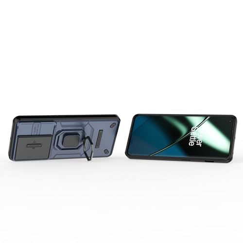 Image of CamShield Pro Case with Slide Camera Protection and 360 Protection Ring Stand Bumper Back Case Cover for OnePlus 11 5G (Blue)