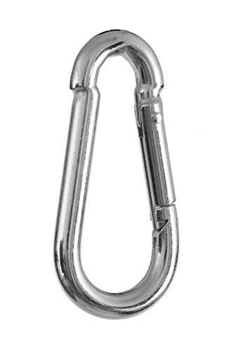 5 Stück Feuerwehr Karabinerhaken 70 x 7 aus Stahl/Edelstahl A 4 - Karabiner mit hoher Traglast bis 180 kg - galvanisch verzinkte Feuerwehrkarabiner