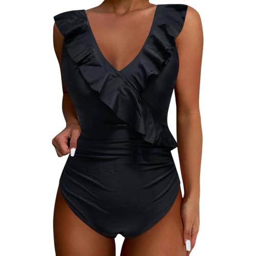Maillot de bain femme col en V avec bretelles et taille ajourée