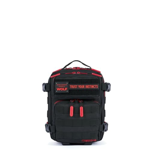 Image of WOLFpak 9L Mini Tactical Backpack (Red Wolf) | Compact, Small Everyday Carry Bag for Gym, School, Travel | Durable, Water-Resistant Daypack with Molle System and Patch Panel