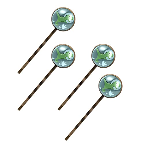 Fixez vos mèches rebelles avec ce lot de 4 barrettes à cheveux pour femme motif dinosaure vert