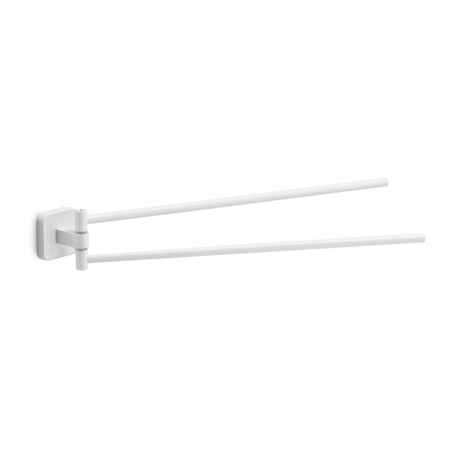 Kiamami Valentina Portasalviette Snodato Da Muro Bianco Opaco Tahiti | Acciaio inox e cromall, braccio mobile, fissaggio a vite, 39,1 cm, accessori bagno a muro