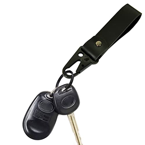 Miayaya Leather Keychain Universal Leather Key Chain Holder For Men And Women Anti-Lost Car Key Holder Portable Creative Personality (Black) #TOP1