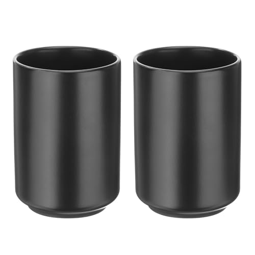 sourcing map 2 tazas de té de cerámica japonesa de 240 ml, color sólido simple, sin asa, tazas de té de cerámica esmaltadas mate, taza cilíndrica para té matcha, vino, té negro, café, bebidas, color