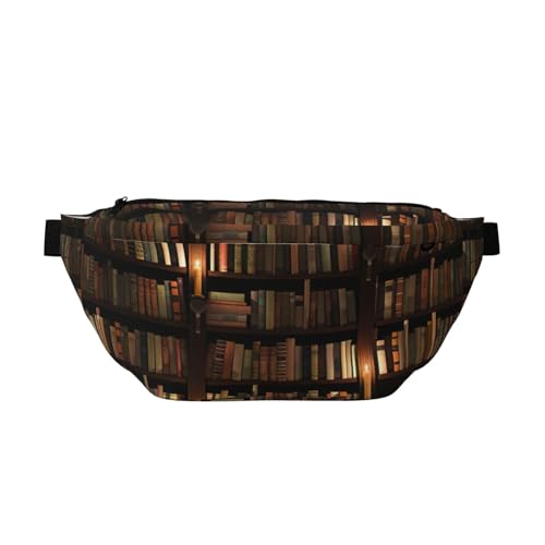 Sac banane de course à pied à motif bibliothèque mystérieuse et sangle réglable